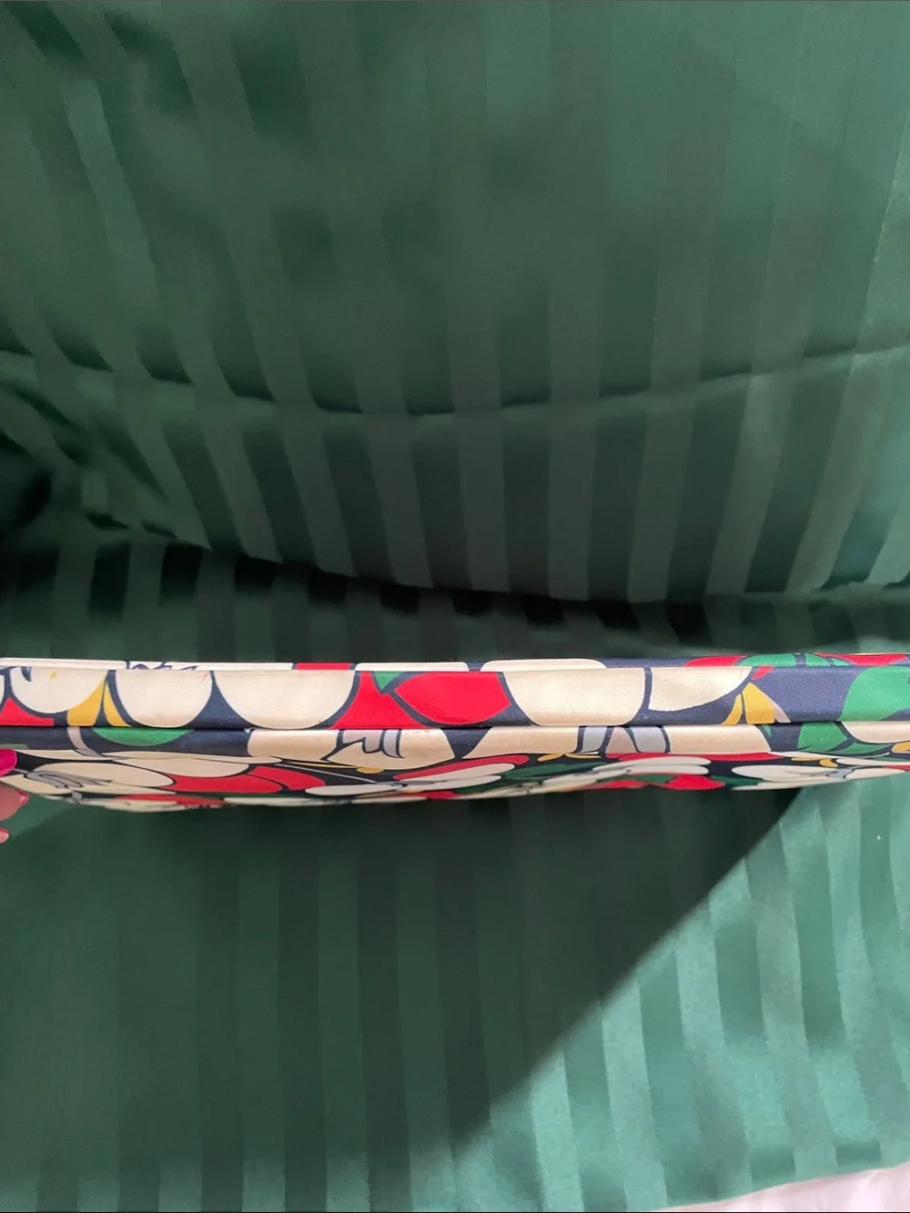 kate spade lap top bag - navy floral sleeve with red, white & green accents
